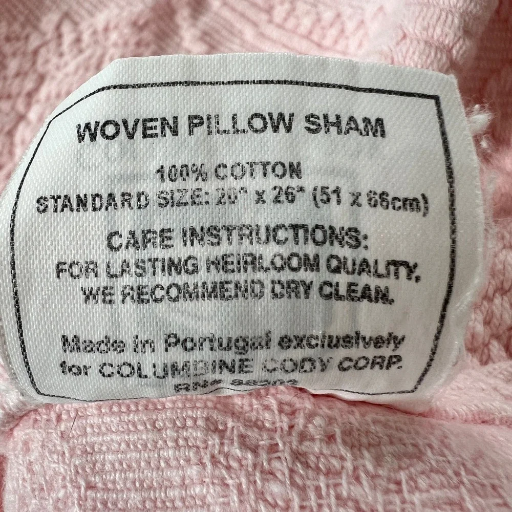 Columbine Cody Portugal Woven Bedspread & 2 Shams Pink Cotton‎ Floral Jacquard